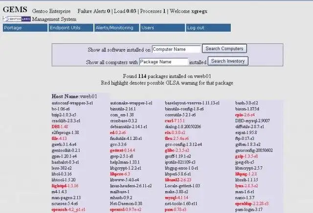 Download web tool or web app Gentoo Enterprise Management System
