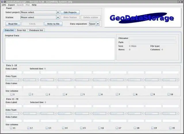 Download web tool or web app GeoDataStorage to run in Windows online over Linux online