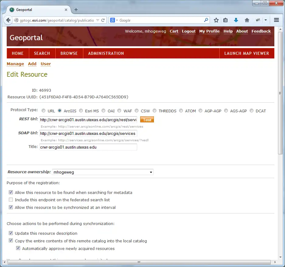 Download web tool or web app Geoportal Server