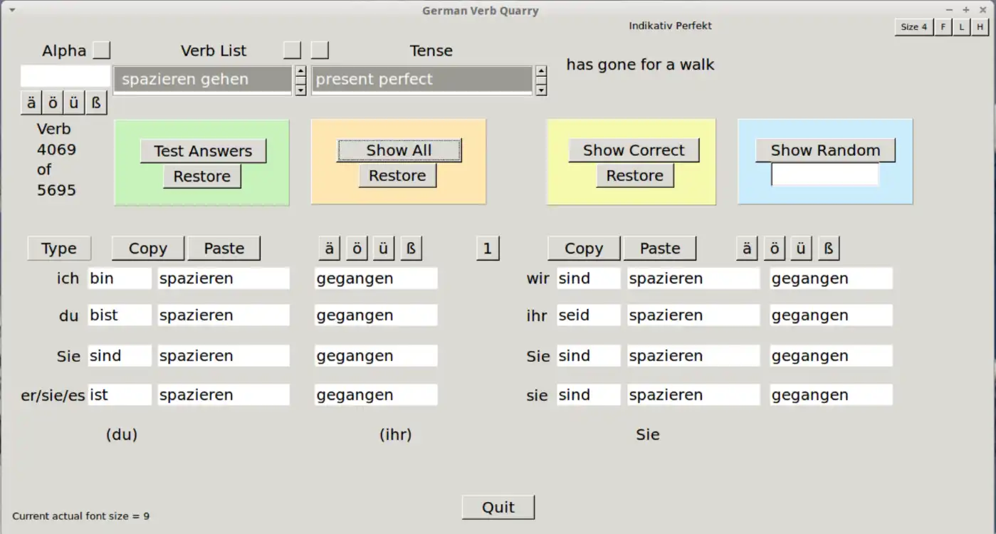 Download web tool or web app German Verb Quarry