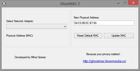 Download web tool or web app GhostMAC