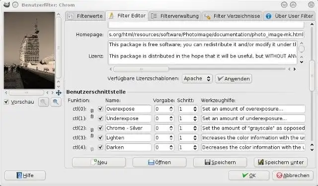 Download web tool or web app Gimp UserFilter