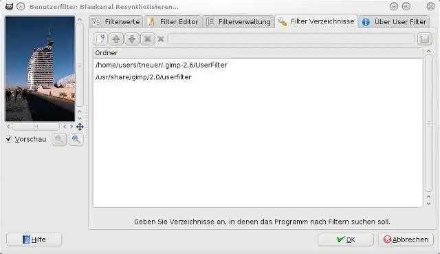 Download web tool or web app Gimp UserFilter