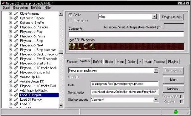 Download web tool or web app Girder to Winamp Playlist connector