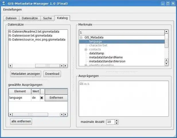 Download web tool or web app GIS Metadata Manager