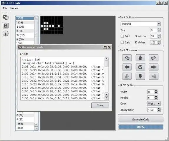 Descargue la herramienta web o la aplicación web GLCD Tools