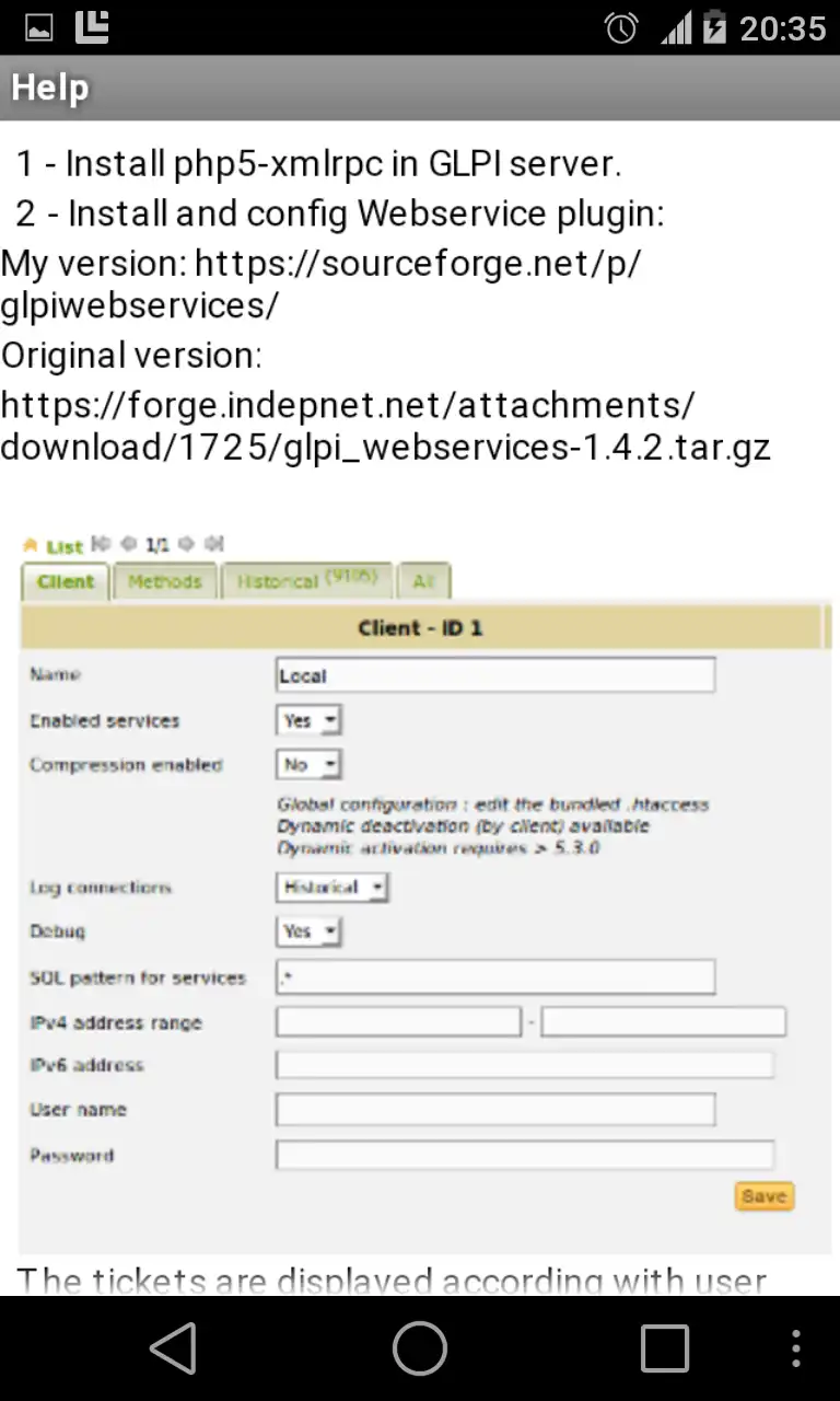 Download web tool or web app GLPI Android