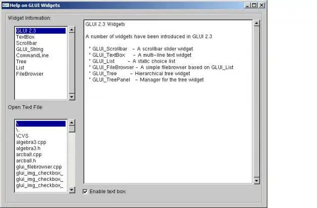 Download web tool or web app GLUI User Interface Library to run in Windows online over Linux online