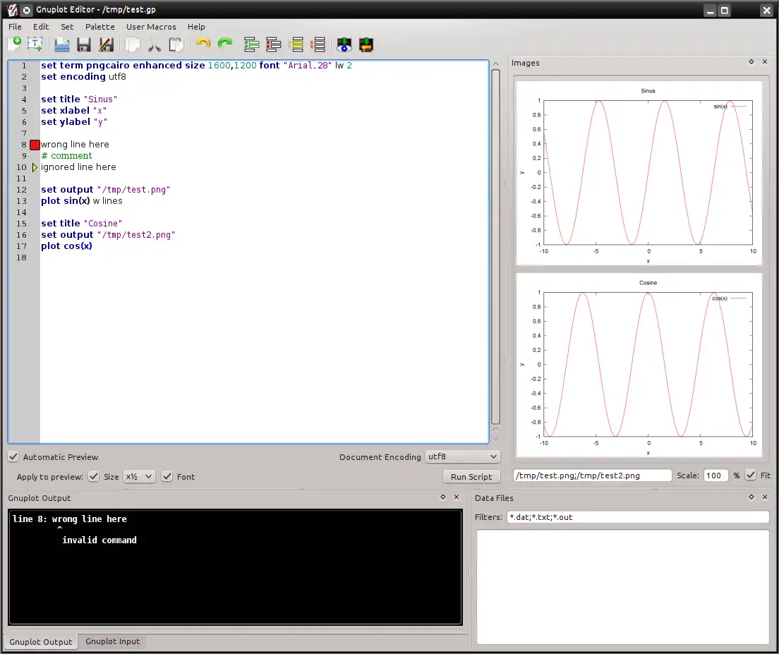 Download web tool or web app Gnuplot Editor to run in Linux online