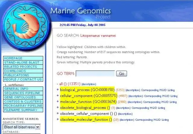 Download web tool or web app GOAL, Gene Ontology Annotative Listing