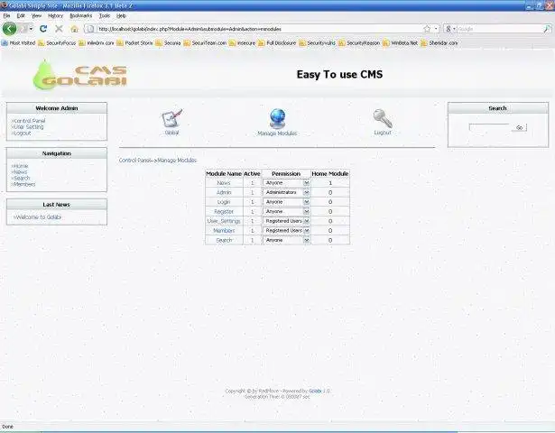 Download web tool or web app Golabi CMS