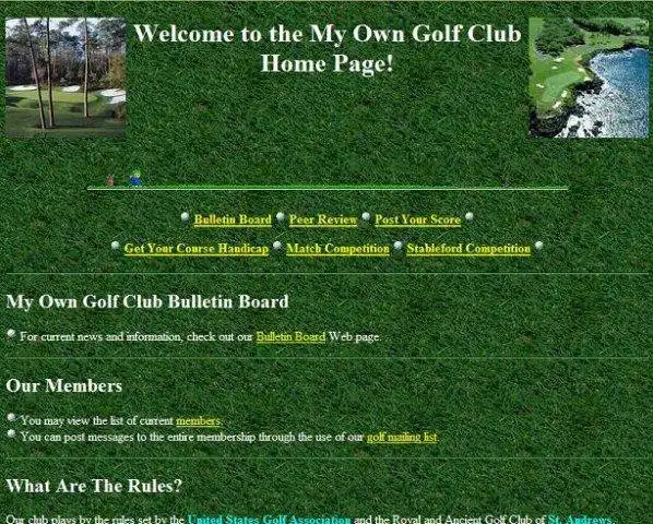 Загрузите веб-инструмент или веб-приложение Golf Club Web