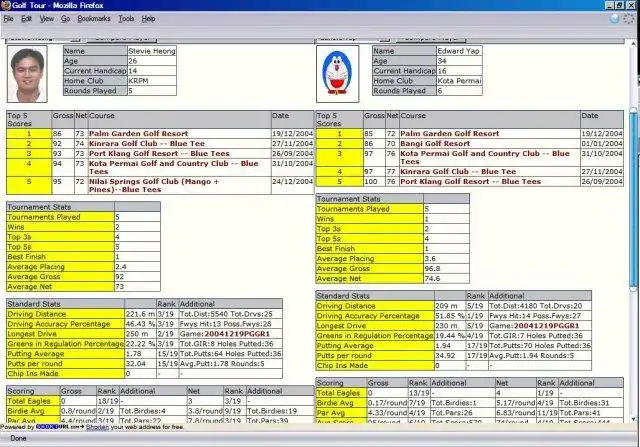 Download web tool or web app GolfstatsPHP