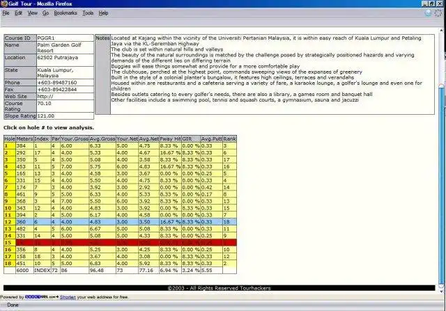 Download web tool or web app GolfstatsPHP