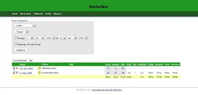 Download web tool or web app Golf Stats Web