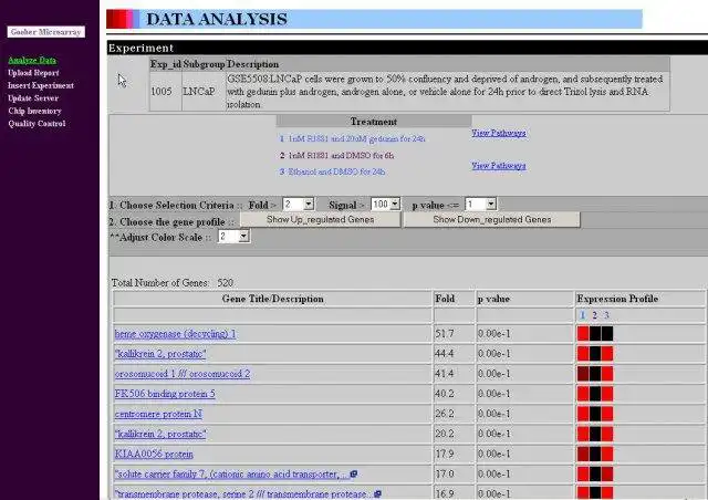 Download web tool or web app Goober Microarray Analysis to run in Windows online over Linux online