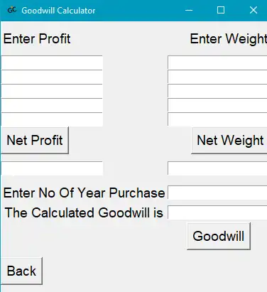 Download web tool or web app Goodwill Calculator