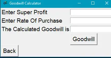 Download web tool or web app Goodwill Calculator