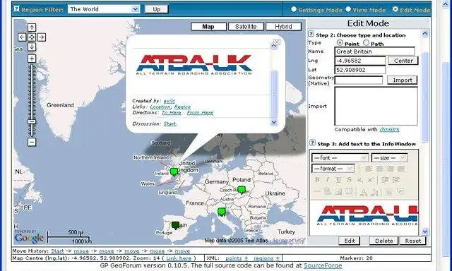 Download web tool or web app GP GeoForum