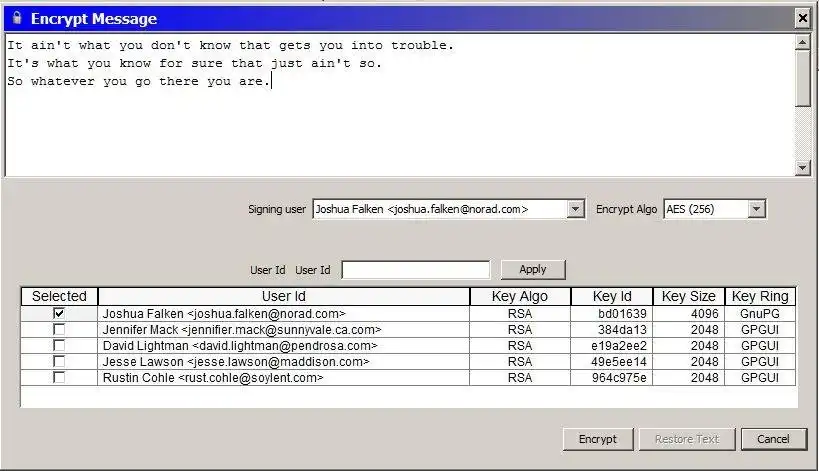 Download web tool or web app GPGUI - PGP GUI