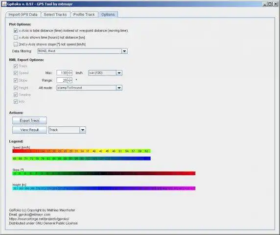 Download web tool or web app GpRoko - Track Analyzer to run in Windows online over Linux online