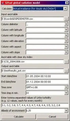 Download web tool or web app GRad solar radiation model