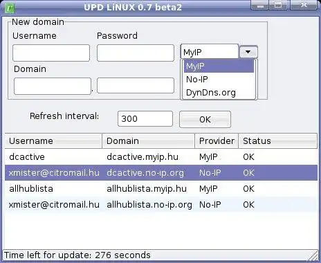 Download web tool or web app Graphical DynDns updater for Linux