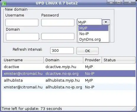 Download web tool or web app Graphical DynDns updater for Linux