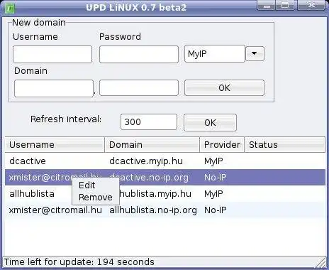 Download web tool or web app Graphical DynDns updater for Linux