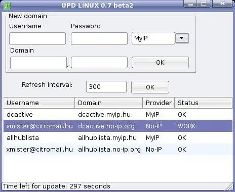 Download web tool or web app Graphical DynDns updater for Linux