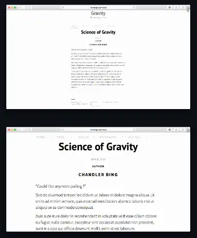 Scarica lo strumento Web o il tema Gravity dell'app Web