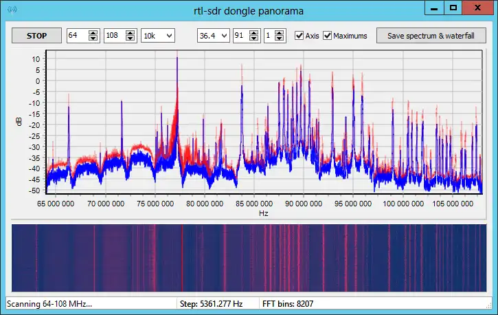 Muat turun alat web atau GUI apl web untuk rtl_power