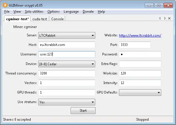 Download web tool or web app GUI MINER SCRYPT