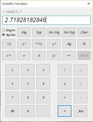 Download web tool or web app gui scientific calculator to run in Windows online over Linux online