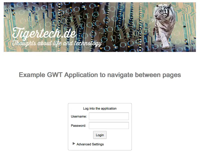 Download web tool or web app GWT-AppNavigation-Project