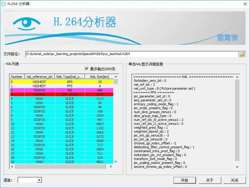 Download web tool or web app H264 Stream Analysis