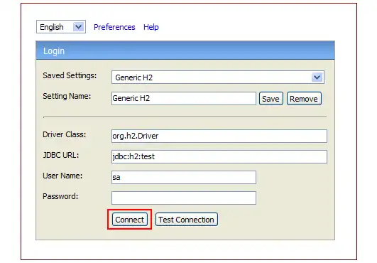 Download web tool or web app H2 Database