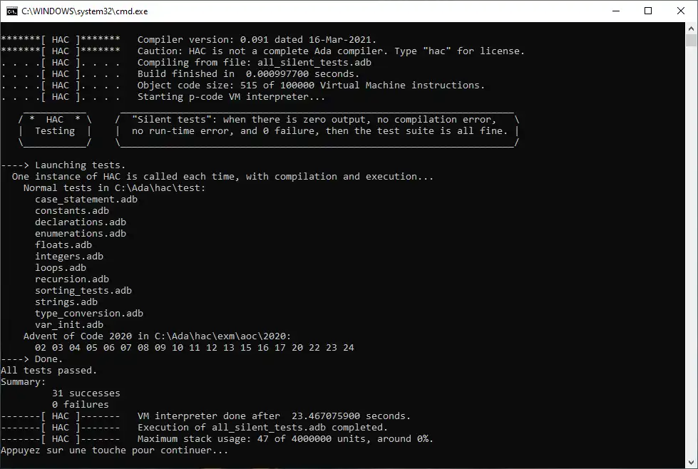 Muat turun alat web atau aplikasi web HAC Ada Compiler