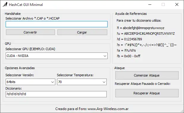 Download web tool or web app HashCat GUI Minimal WPA/WPA2