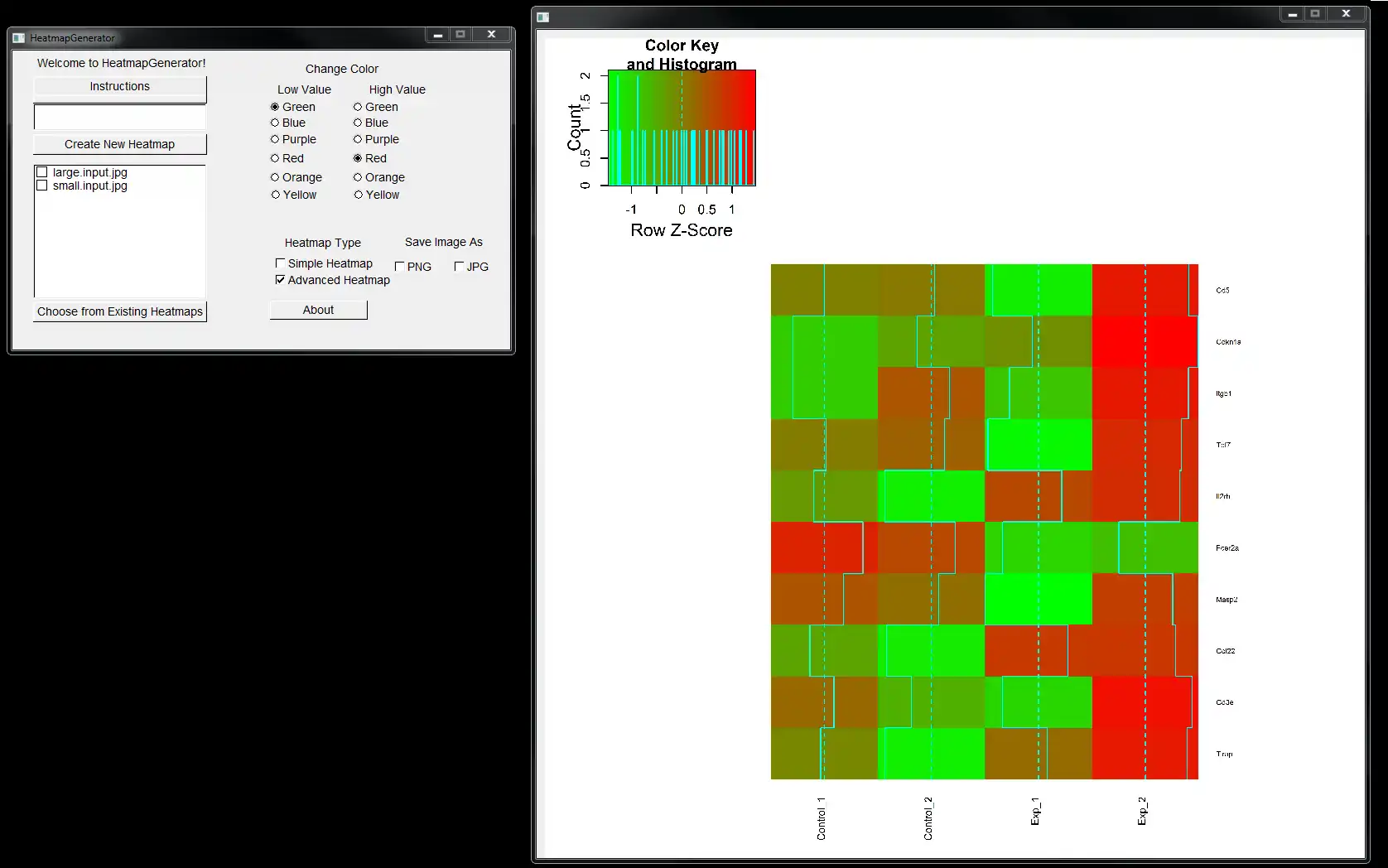 Download web tool or web app HeatmapGenerator to run in Windows online over Linux online