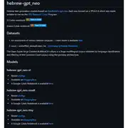 Tải xuống miễn phí hebrew-gpt_neo Ứng dụng Windows để chạy win trực tuyến Wine trong Ubuntu trực tuyến, Fedora trực tuyến hoặc Debian trực tuyến