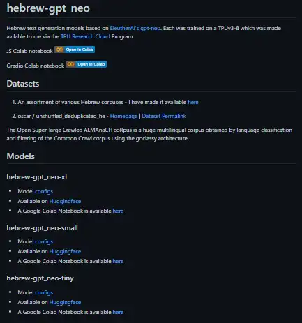 Download web tool or web app hebrew-gpt_neo