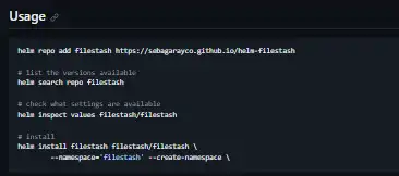 Download web tool or web app Helm Chart for Filestash