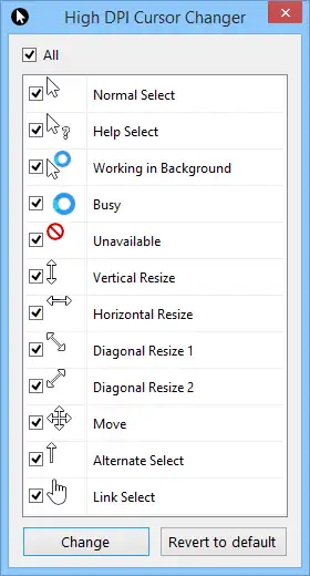 Download web tool or web app High DPI Cursor Changer