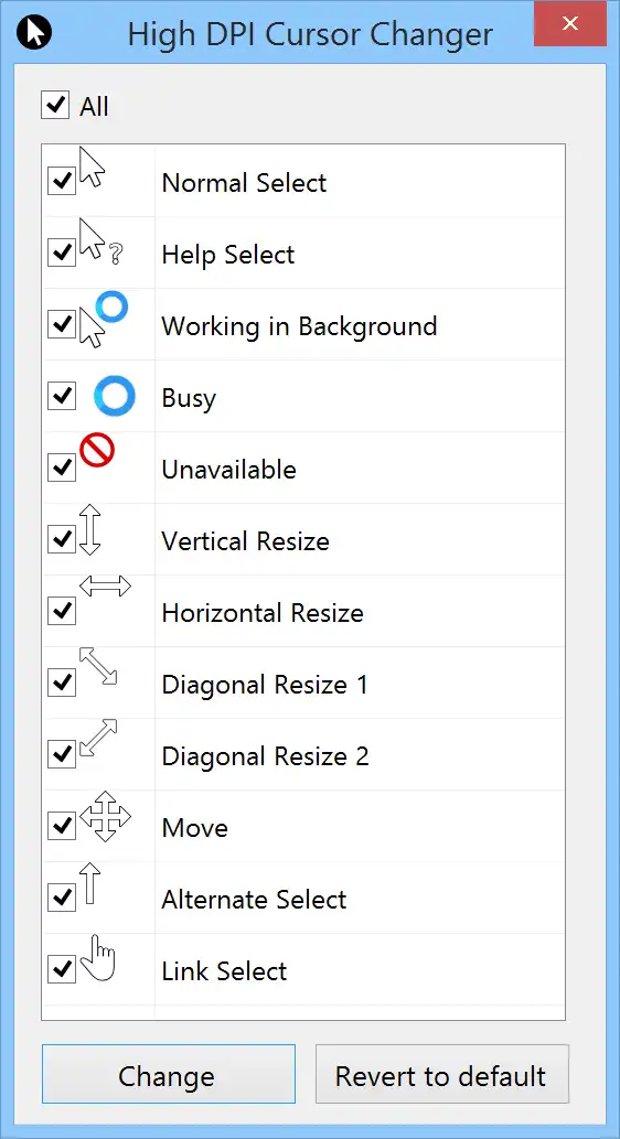 Download web tool or web app High DPI Cursor Changer