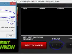 Descargue la herramienta web o la aplicación web High Orbit Ion Cannon V2
