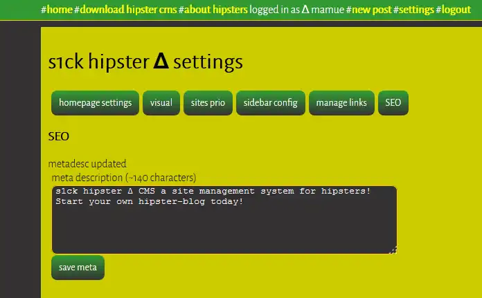 Download web tool or web app hipster Δ cms