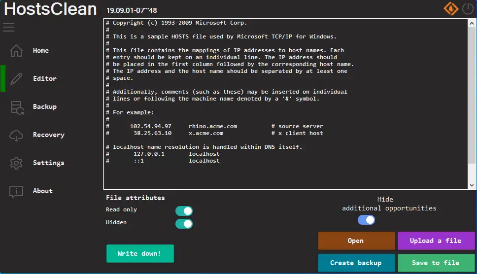 Download web tool or web app HostsClean