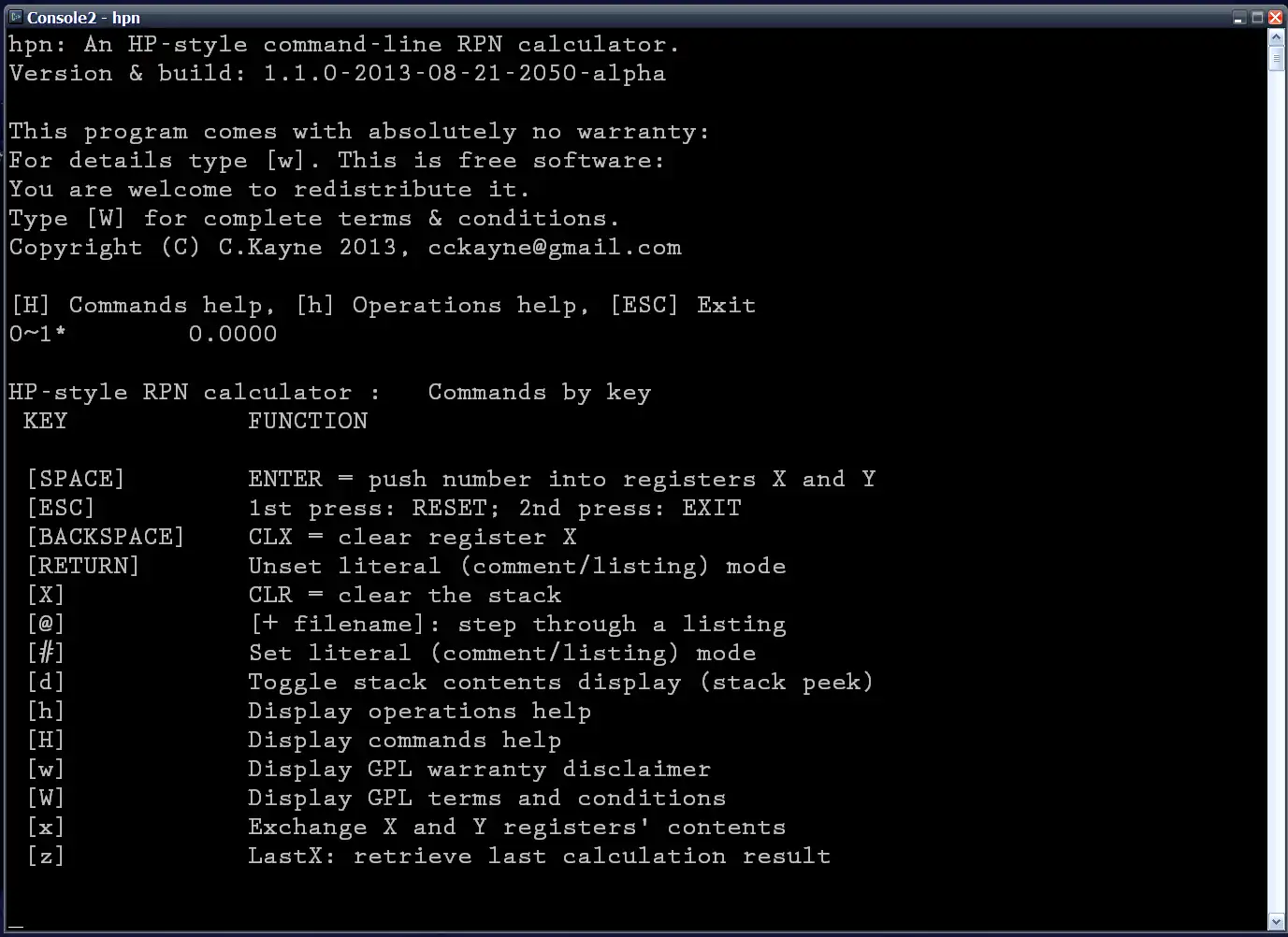 Download web tool or web app HPN cli calculator to run in Windows online over Linux online