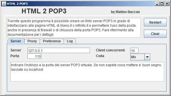 Download web tool or web app HTML2POP3 : gmail proxy